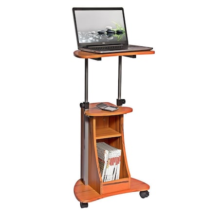 Back2Basics Rolling Laptop Cart with Storage - Wood Grain BA2484329